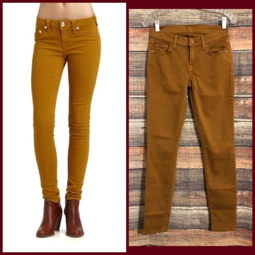 7 For All Mankind Size 26 Mustard Brown The Skinny Jeans